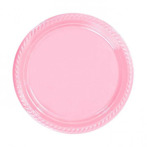 Pembe Plastik Tabak 22 cm