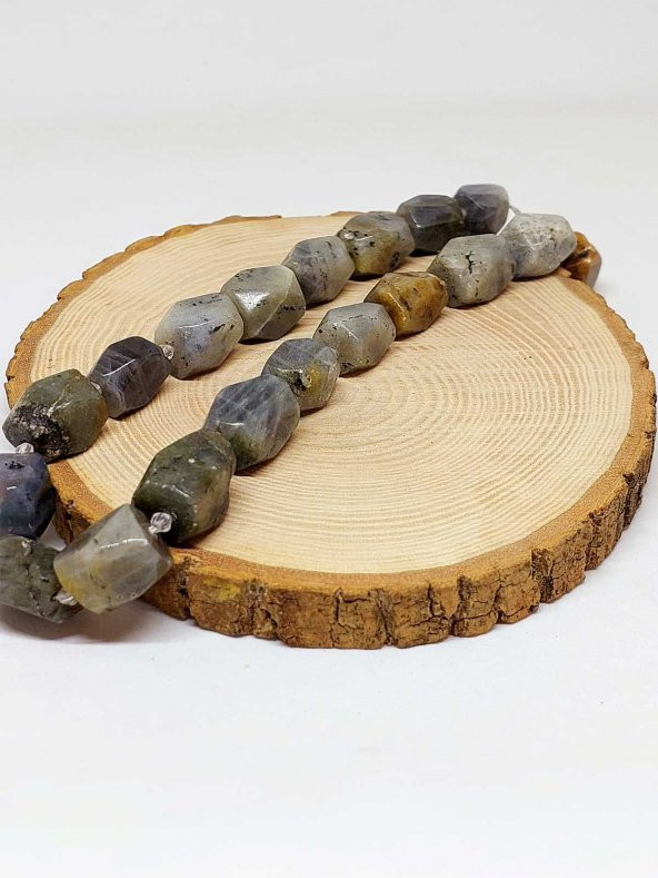 Labradorit Taşı Şekilli YARIM Dizi (39815) (18 cm Uzunluğundadır) ürün görseli 1