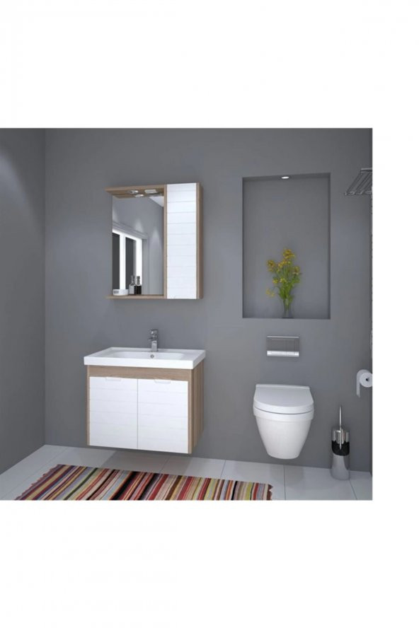 Mostar Serisi 70 Cm Mdf Banyo Dolabı Takımlı