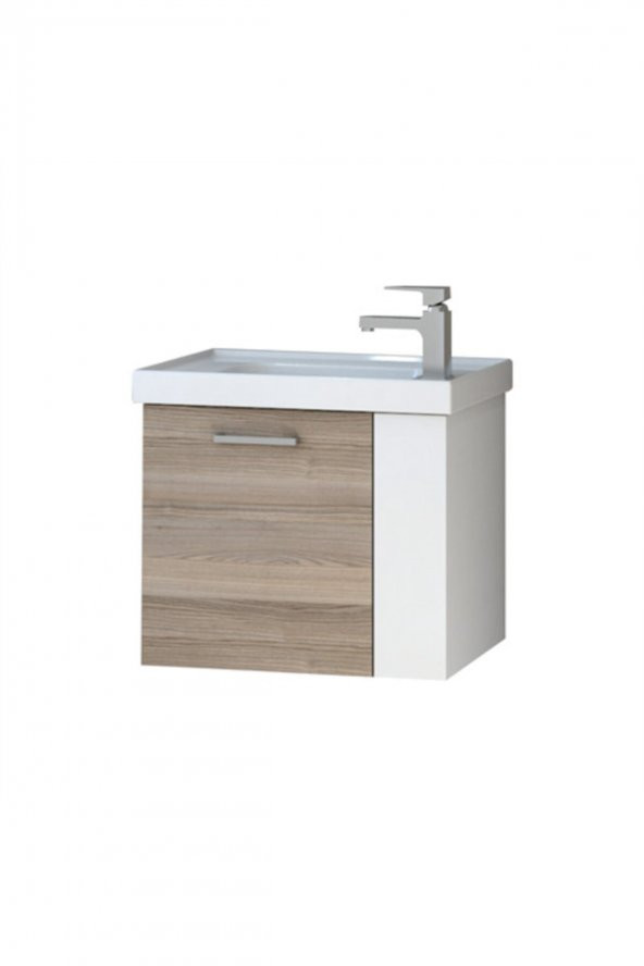 Step 50 cm Mdf Banyo Dolabı, Alt Modül Ve Seramik Lavabo