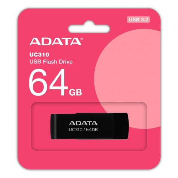 Adata UC310-64GB 64GB USB3.2 Gen1 Black Flash Bellek - 2