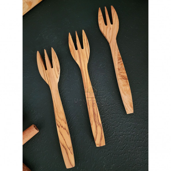 Zeytin Ağacı Ahşap Tahta Bal Reçel Kaşığı Kahvaltı Çatalı Kahvaltı Bıçağı ( ZEYTİN AĞACI ) - 4