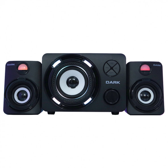 Dark SP-214 11W RMS 7 Farklı Renk Titreşimli LED 2+1 Multimedia Speaker Hoparlör (DK-AC-SP214) - 2