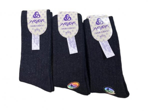 Bora Yün Çorap Doğal Yün Dikişsiz Kışlık Yün Çorap Aryün 3 Çift 4044 Ary ürün görseli