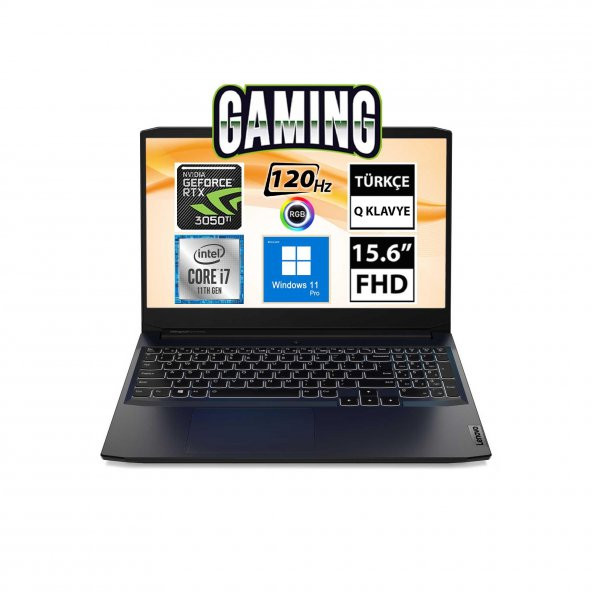 Lenovo IdeaPad Gaming 3 82K101J9TX09 i7-11370H 16GB 512SSD RTX3050Ti 15.6" FullHD W11P Taşınabilir Bilgisayar