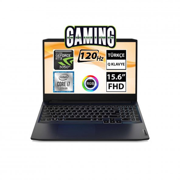 Lenovo IdeaPad Gaming 3 82K101J9TX06 i7-11370H 64GB 512SSD RTX3050Ti 15.6" FullHD FreeDOS Taşınabilir Bilgisayar