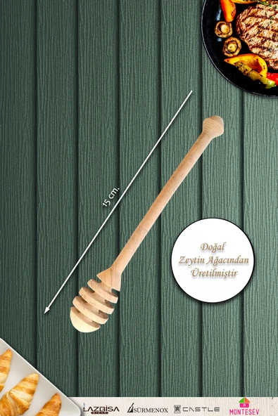 Zeytin Ağacı Ahşap Tahta Bal Reçel Kaşığı Kahvaltı Çatalı Kahvaltı Bıçağı Seti ( ZEYTİN AĞACI ) - 4
