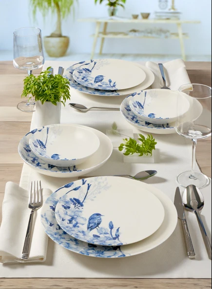 Güral Porselen Camelia 24 Parça 6 Kişilik Bone Yemek Takımı - 3507 - 2