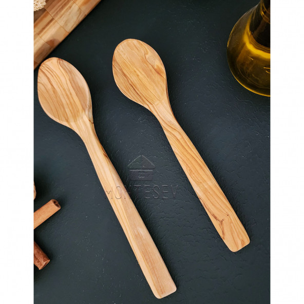 Zeytin Ağacı Ahşap Tahta Kaşık Seti 2 Parça ( ZEYTİN AĞACI ) Ağaç Kaşık - 2