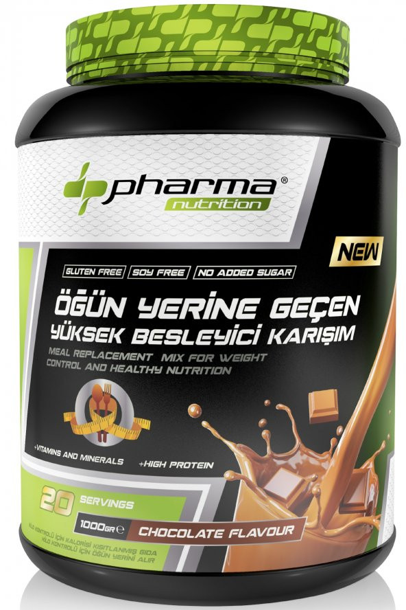 Çikolata Aromalı Yüksek Proteinli Öğün Tozu Öğün Yerine Geçen Besleyici Shake 20 Servis 1000 Gr - 2