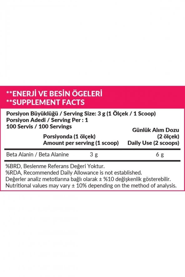 Beta Alanine 300 gr - 3