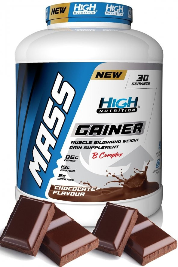 High Nutrition Mass Gainer 3600 gr Çikolata Aromalı Kilo Almaya Yardımcı Hacim Kütle Kas Karbonhidrat Tozu - 2