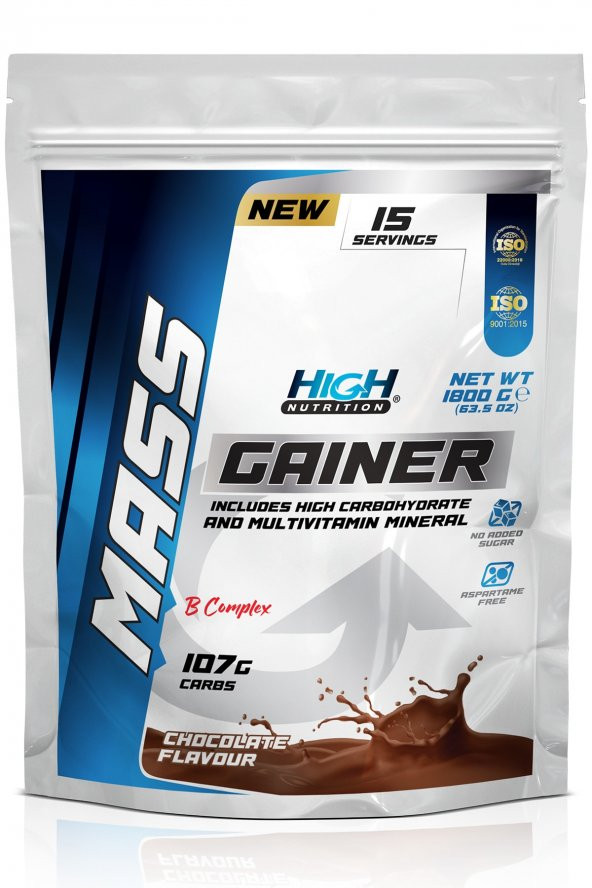 High Nutrition Gainer Çikolata Çikolata 1800 Gr Gainer Hacim Kütle Kas Artırma Tozu