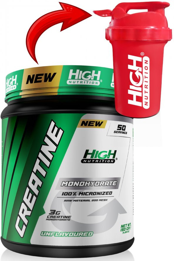 High Nutrition 100 Micronized Creatine Monohydrate 150 Gr 50 Servis 1 Serviste 3 Gr Kreatine