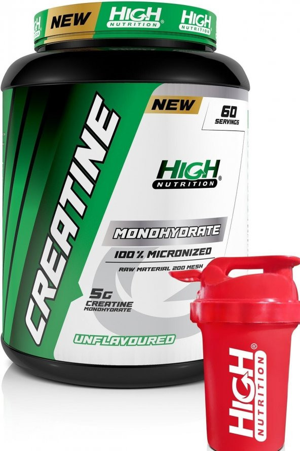 High Nutrition 100 Micronized Creatine Monohydrate 300 Gr 60 Servis 1 Serviste 5 Gr Kreatine