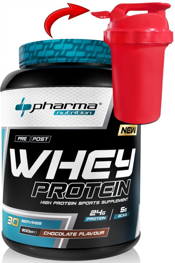 Pharma Nutrition Whey Protein 900 Gr Çikolata Aromalı Whey Protein Tozu 24 gr Protein 5 gr Bcaa 30 Servis