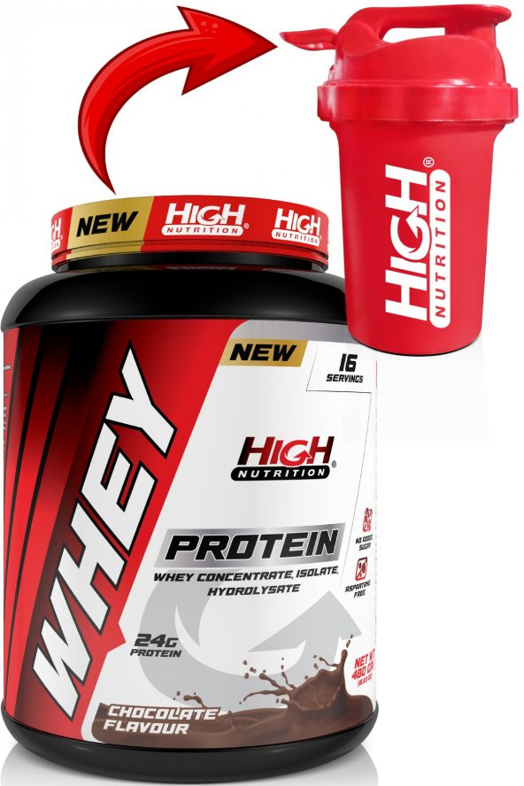 High Nutrition Protein Tozu 480 Gr Çikolata Aromalı Whey Protein 24 Gram Protein 16 Servis