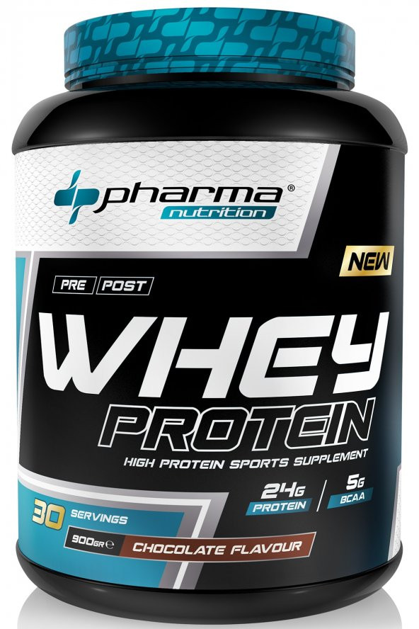 Pharma Nutrition Whey Protein 900 gr Çikolata Aromalı Protein Tozu 24 gr Protein 5 gr Bcaa