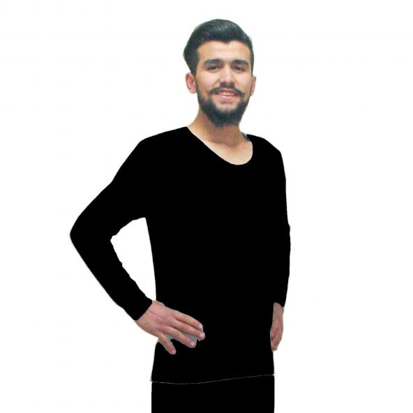 Pamuk Uzun Kollu İçlik İnterlok Siyah Pamuk İçlik Erkek 100 Pamuk