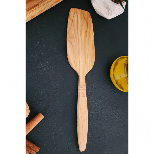 Zeytin Ağacı Ahşap Tahta Kaşık Spatula Mutfak Servis Kaşık 1 Parça ( ZEYTİN AĞACI ) Ağaç Kaşık - 3