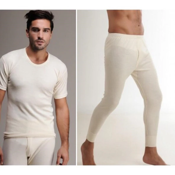 Hasyün Erkek Yarım Kol Don Takım Yün İçlik Termal İçlik 2 Takım - Resim 3