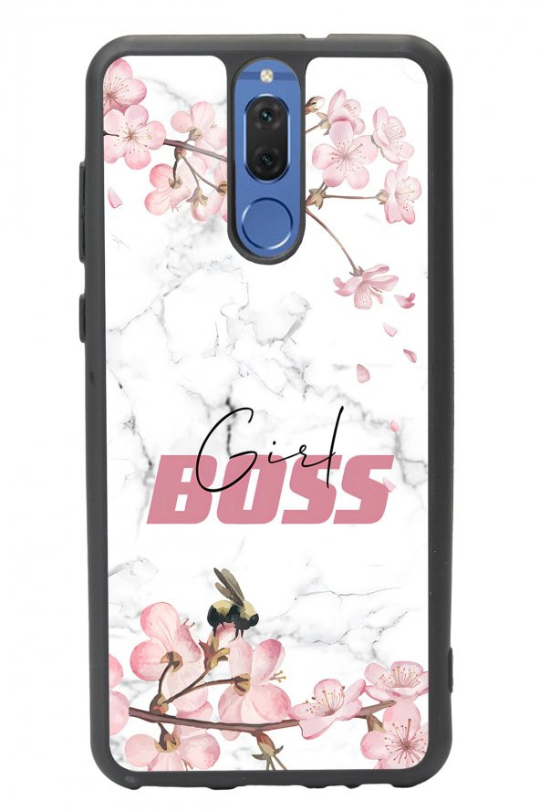 Spoyi Huawei Mate 10 Lite Sakura Girl Boss Tasarımlı Glossy Telefon Kılıfı