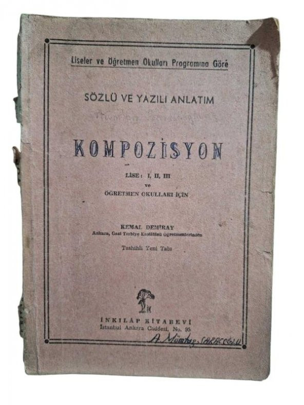 KOMPOZİSYON SÖZLÜ VE YAZILI ANLATIM LİSE 1 2 3 (İKİNCİ EL ÜRÜN)