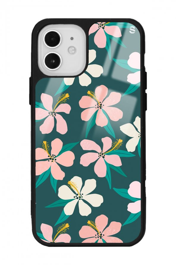 Spoyi Iphone 12 - 12 Pro Leaf Flovers Tasarımlı Glossy Telefon Kılıfı