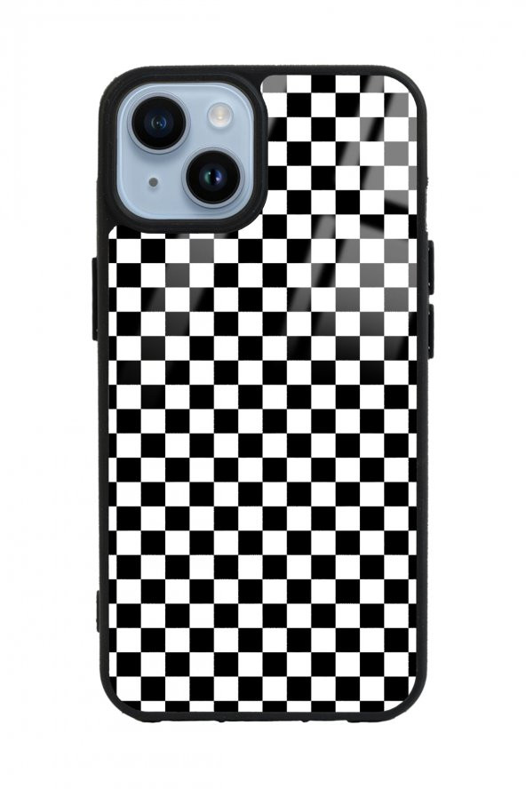 Spoyi Iphone 14 Damalı Tasarımlı Glossy Telefon Kılıfı