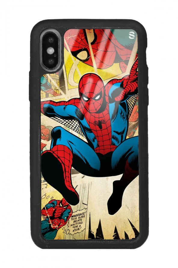 Spoyi Iphone X - Xs Uyumlu Spider-man Örümcek Adam Tasarımlı Glossy Telefon Kılıfı