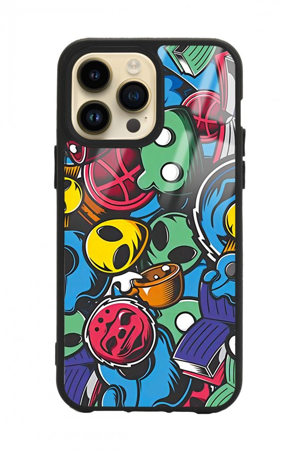 Spoyi iPhone 14 Pro Max Retro Ufo Tasarımlı Glossy Telefon Kılıfı - 1
