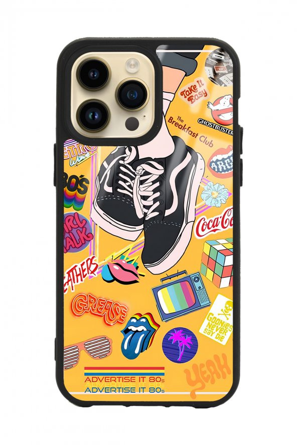 Spoyi iPhone 14 Pro Retro Vans Tasarımlı Glossy Telefon Kılıfı
