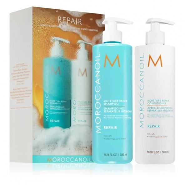 Moroccanoil Moisture Repair Şampuan 500ML ve Saç Kremi 500ML Saç Bakım Seti