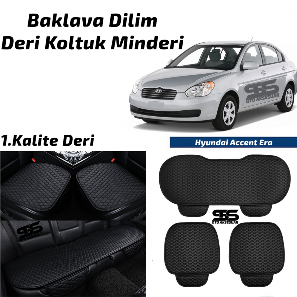 Hyundai Accent Era 2006-2012 Arası Siyah Deri Oto Koltuk Minderi