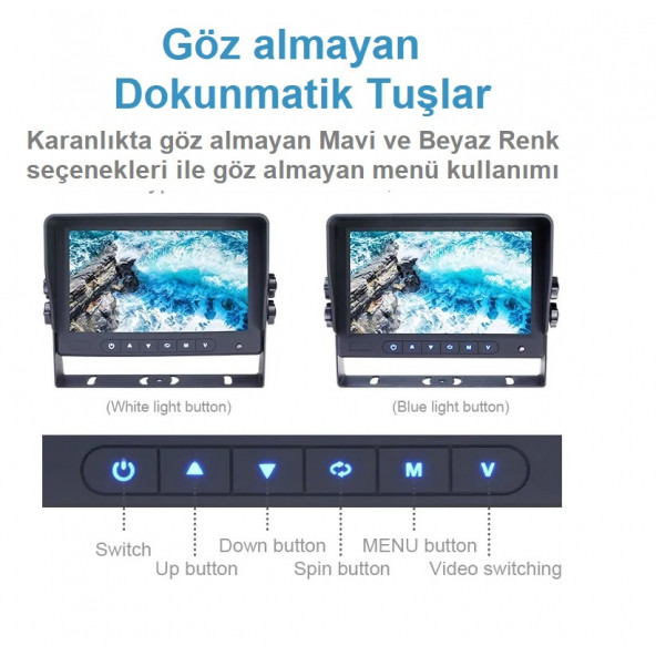 Betoptek BTM710 Ticari Araç Ekranlı 3 lü Kamera Sistemi - 6