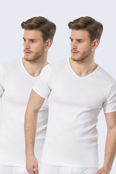Türen Erkek Ribana V yaka Fanila (2li Paket)