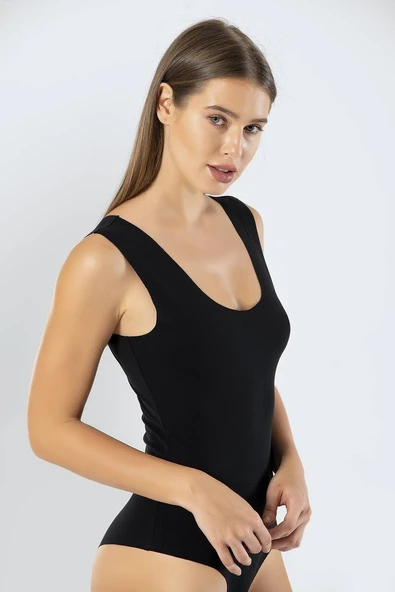 Türen Kadın Lazer Kesim Askılı Pamuklu Çıtçıtlı Body - 4