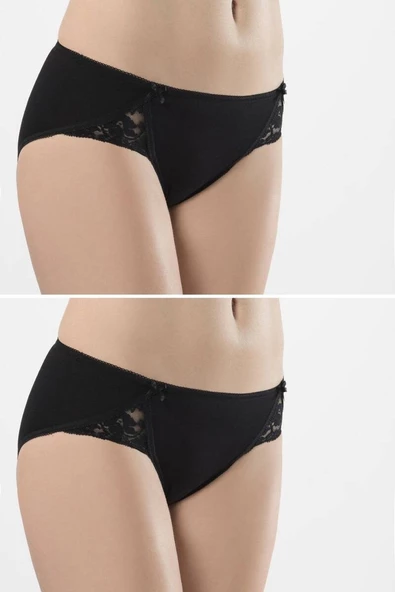 Türen Kadın Likralı Dantelli Bikini (2li Paket)