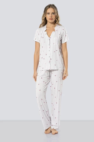 Türen Kadın Çizgili Pijama Takımı - 1