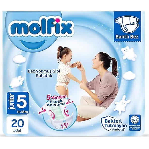 Molfix Bebek Bezi Jumbo 5 Beden Junior 20'Lı