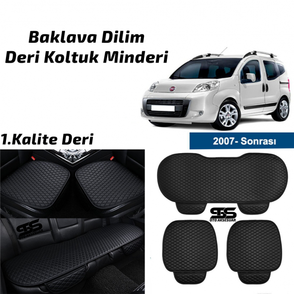 Fiat Fiorino 2007 Sonrası Siyah Deri Oto Koltuk Minderi