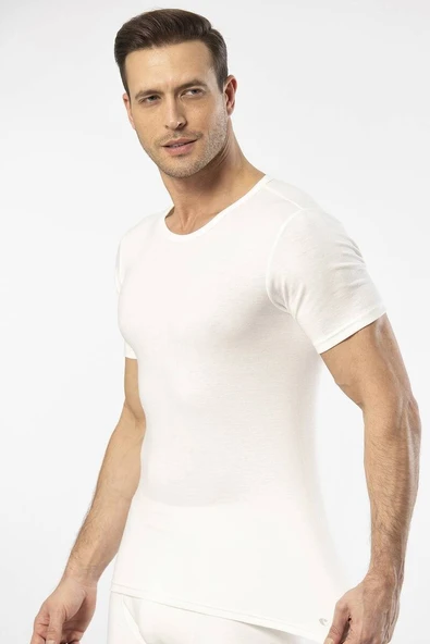 Cacharel - Termal kısa kol bisiklet yaka Beyaz T-Shirt - 5