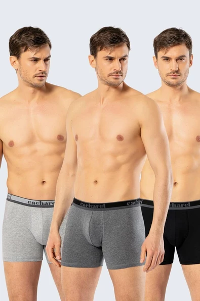 Cacharel Erkek 3lü Gri Boxer