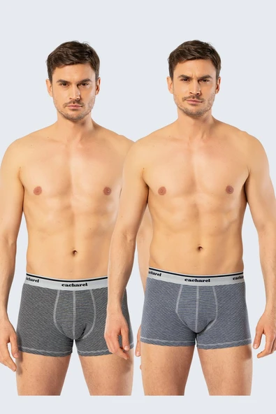 Cacharel Erkek 2li Çizgili Likralı Boxer