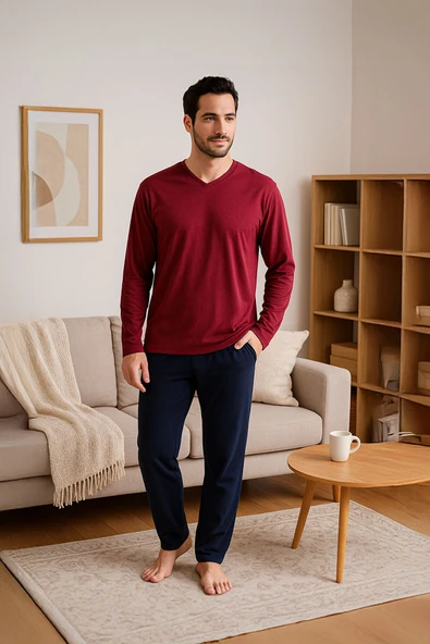 Cacharel Emprime Baskılı V Yaka Uzun Kol Pijama ürün görseli