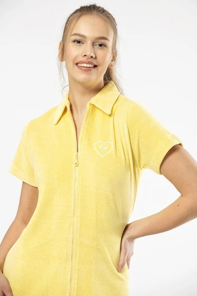 YAKALI FERMUARLI ELBİSE ürün görseli 1