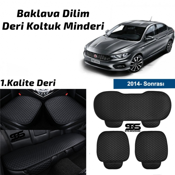 Fiat Egea 2014 Sonrası Siyah Deri Oto Koltuk Minderi
