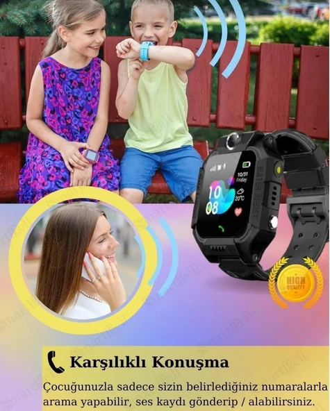 Smart Kids Watch LBS Konumlu Akıllı Çocuk Takip Saati Sim Kartlı Arama, Kameralı - 4
