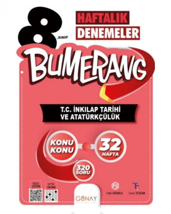 Bumerang LGS 8. Sınıf 32’lik Haftalık T.C. İnkılap Tarihi ve Atatürkçülük Denemeleri
