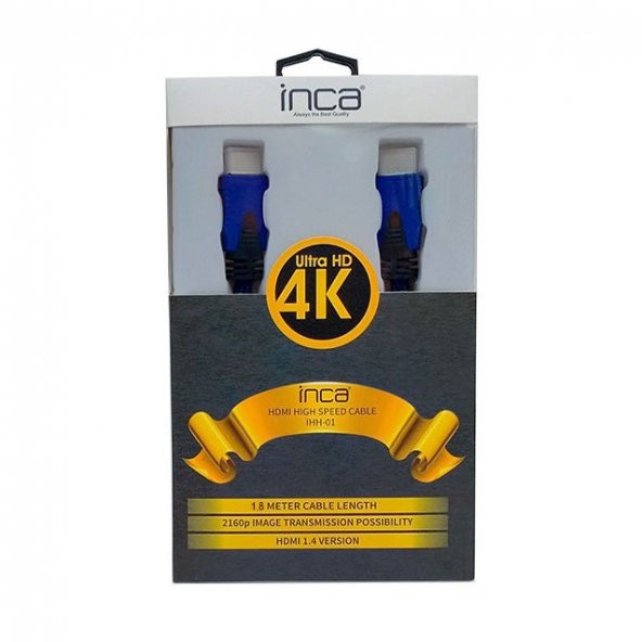 Inca HDMI to HDMI 1.8MT Altın Uçlu Kablo (Blister+Askılı) IHH-01 - 6